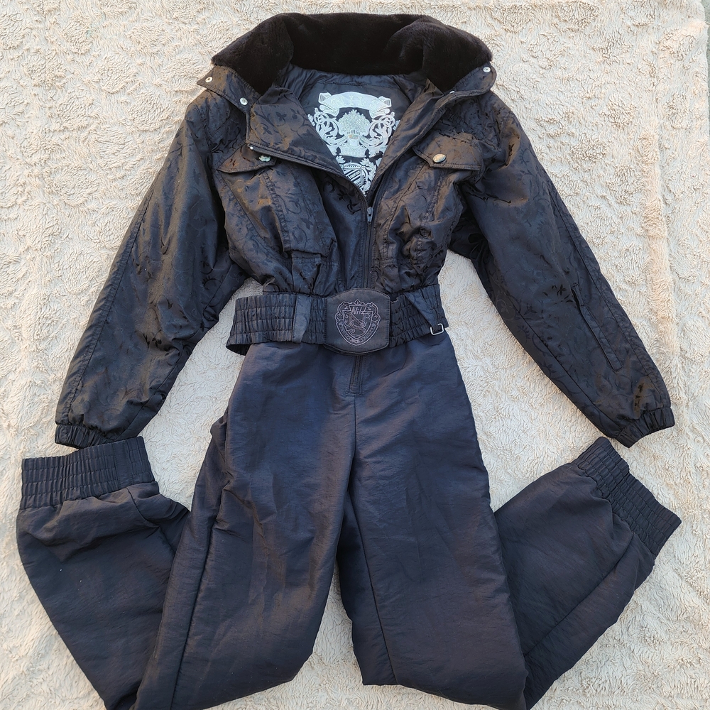 Black Snowsuit with Belt